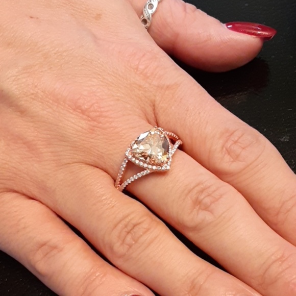 4ctw Simulated Champagne Diamonds 14kt/925 - Picture 8 of 8